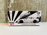 全新 絕版 1/64 MiniGT Mini GT #9 LB works Nissan GTR Matte White