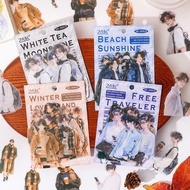 (5AB) transparent sticker model men's handsome stylish handsome man boy journaling