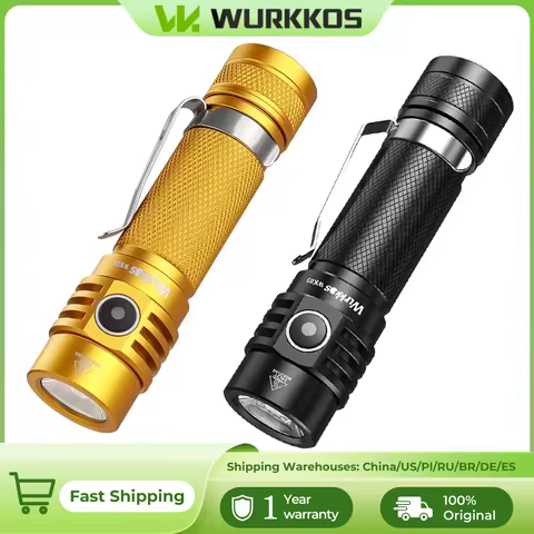 Wurkkos WK03 LED Flashlight 18650 Torch 1800LM ATR Luminus SST40 Rechargeable USB C Light IP68 Water