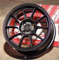 TC 105 ขอบ 15”_กว้าง 7”_offset 35 สีดำ 4รู/100 แถมฟรีจุ๊บยาง (1ชุด=4วง)