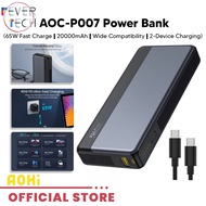 AOHI AOC-P007 Power Bank 65W Bidirectional Fast Charging 20000mAh, Type-C/Light-ning, Airline-Safe, 
