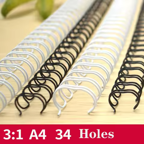 3:1 34 Holes 50pcs Notebook Spring Book Ring Wire O Binding A4 Binders Double Wire Binding Metal YO 