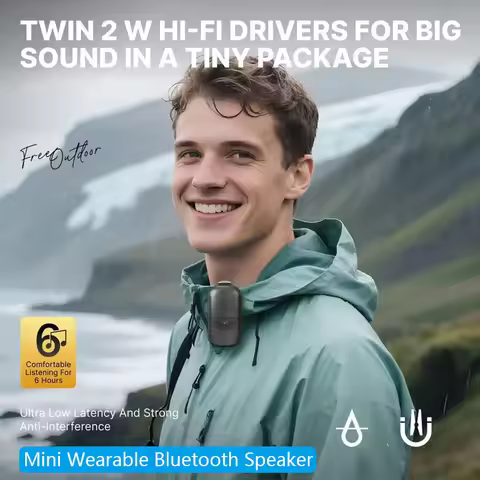 Mini Wearable Bluetooth Speaker Wireless Outdoor Sports Lavalier Speaker IPX5 Waterproof Portable Cl