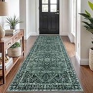 KOZYFLY Boho Runner Rug 3x8 Ft Washable Hallway Rug Faux Wool Printed Long Floor Carpet for Entryway