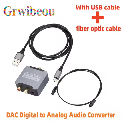 DAC Digital to Analog Audio Converter Optical SPDIF Toslink Coaxial Input to L/R RCA 3.5mm Jack Head