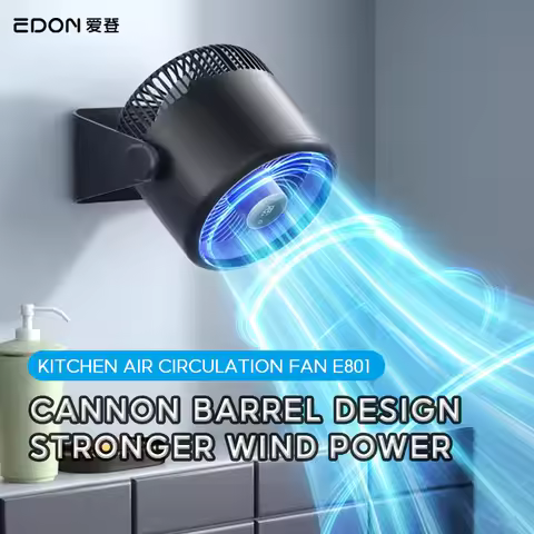 EDON E801 USB Air Circulation Fan Portable Ventilator Digital Display Electric Desktop Ceiling Fan A