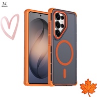 Skin Feel Anti-Fingerprint Four Corners Heightened Magnetic Wireless Charging Shock-resistant Case S