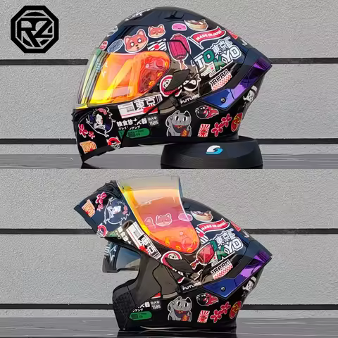 ORZ's latest motorcycle helmet dual lens modular flip helmet casco para moto motorcycle travel semi 