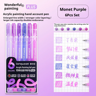 【EX】 LANGUO 90/6 Colors Acrylic Painting Gel Pen 1.0mm Painting Drawing Writing Art Markers Pens Stu