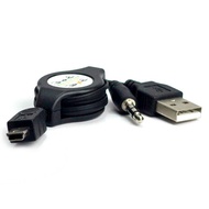 Mini USB to Audio 3.5mm USB Charging Cable 80cm Retractable for Portable Speakers