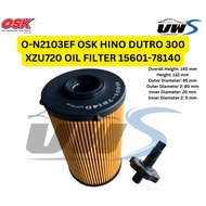 O-N2103EF OSK HINO DUTRO 300 XZU720 OIL FILTER 15601-78140