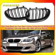 A Pair Gloss Black Car Front Sport Kidney Grilles Grill For BMW 5 Series M5 E60/E61 525i 528i 528xi 
