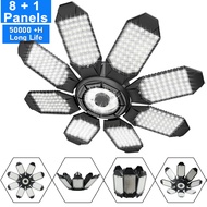 Deformable LED Bulb Garage Light with 3/5/8 Adjustable Panel LED Shop Night Lamp for Workshop Wareho