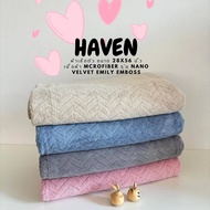 🍀HAVEN Towel Microfiber รุ่น NANO VELVET EMILY EMBOSS🍀ผ้าเช็ดตัว ผ้าขนหนู ไมโครไฟเบอร์ ขนาด 28*56 นิ้ว HAVEN แท้💯