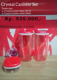 TUPPERWARE CRYSTAL CANISTER SET