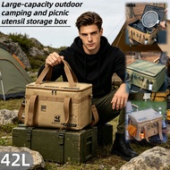 42L Large Insulated Folding Storage Bag,Waterproof Cooler Box for Outdoor,Picnic Camping Tableware C