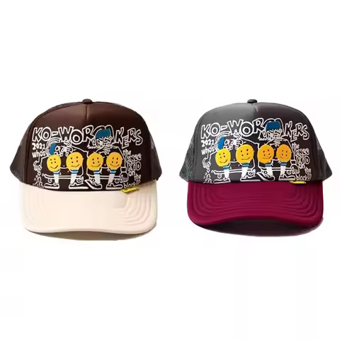 2026 KAPITAL Two-tone graffiti print patchwork adjustable bucket hat baseball cap MZ268