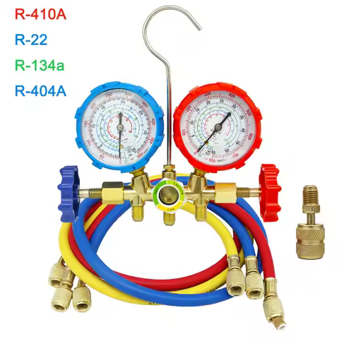 Refrigerant Air Conditioning Tools AC Diagnostic Manifold Gauge Set Hose Hook Kit for Refrigerant Te