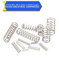 SUS304 Compression Springs d0.7mm * OD4-12mm Anti-Rust Industrial Spring 【HJC-XMB】