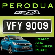 1 Pc Perodua Bezza Rangka Dan Nombor Plat ( JPJ Standard Size ) / Perodua Bezza Frame And Number Pla