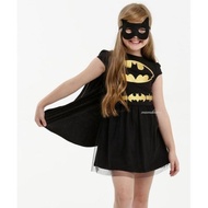 Batgirl Superhero Marvel Costume Dress With Mask+Cape Black Dress