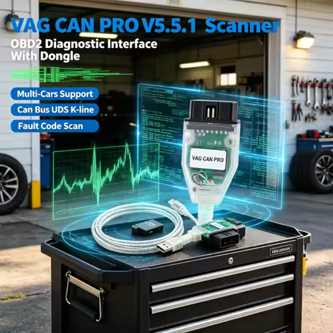 VAG CAN PRO V5.5.1 Multi‑Cars Diagnostic Tool VCP Scanner OBD2 Interface With Dongle CAN BUS UDS