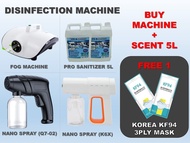 Fogging Machine Disinfectant Spray Gun Handheld Wireless Atomizer Fog Blue Light Nano Spray Disinfectant Liquid Sanitize