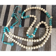 TASBIH FIRUS BIRU STONE + TULANG UNTA SIZE 8mm (BULAT)--MURAH‼️