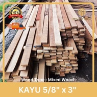 5/8" x 3" [7 & 8FT] Mixed Wood / Kayu DIY Katil / Solid Wood Timber / Kayu 5/8 x 3 / Kayu 1x3 - Own 