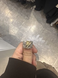 TARO WASHIMI鷲見太郎銀色羽毛k金閃電戒指內含簽名