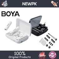 BOYA  BOYALINK  Boya BOYALINK dual channel wireless microphone system 2.4GHz, with high-definition noise cancellation and a charging case within a 100 meter range