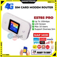 [LOCAL STOK] 4G LTE Pocket WiFi E5785 PRO Portable WiFi MiFi 150Mbps Unlimited Hotspot Travel LCD Siap Mod Wireless Wifi Router Tethering Support Unlimited Internet