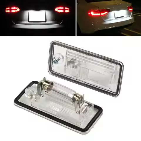 2pcs Rear License Plate Light for Audi A3 S3 A4 B6 A6 S6 A8 RS4 8E0807430A 8E0807430B 8E0943021B 8E0