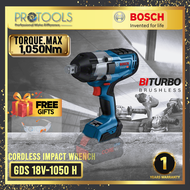 BOSCH GDS18V-1050H (SOLO) 18V 3/4" High Torque Cordless Impact Wrench With BITURBO Brushless Motor C