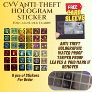 CVV Anti Theft Hologram Sticker Cover For Credit Or Debit Cards