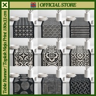 Table Runner Printed Tablecloth 180x33 cm Nordic Monochrome Black White Black White Motif - Gift Cen