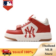 ของแท้ 100% MLB Chunky Liner Mid Saffiano Red Sneaker 3ASXLMF3N-50RDS รองเท้าผู้ชาย รองเท้าผู้หญิง