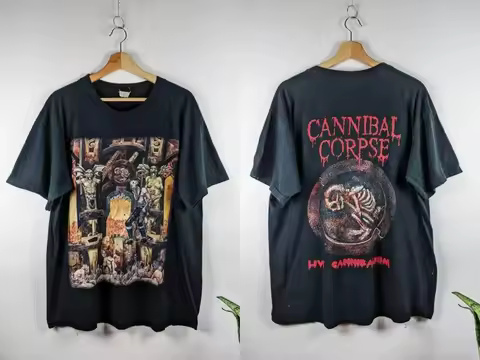 Vintage Cannibal Corpse Merch T-Shirt Live Cannibalism 90S Death Metal