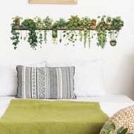 Wall painting green plants Green vines hanging basket bedroom living room wall beautification decora