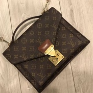 保證正品真品二手Lv Louis Vuitton vintage 中古復古公事包海盜包郵差包信封包古董包蒙梭包