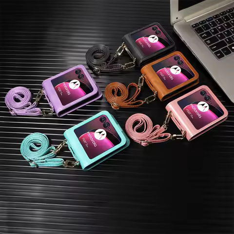 Wallet Crossbody Lanyard Phone Case for Motorola Moto Razr 40 Ultra Moto Razr Plus 2023 Card Holder 