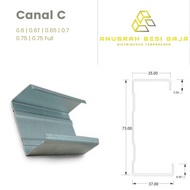 Rangka Baja Ringan Kanal C / C Truss / Canal C Panjang 6 Meter - 0.65