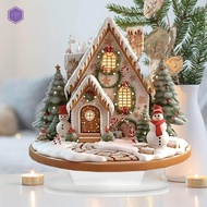Christmas Snow House Statue - 2D Acrylic Xmas Magic House Figurine Waterproof Castle Decor