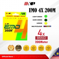 EXP EMO 4X 200m Casting Braided Fishing Line PE Multifilament Durable 4 strand 4 sulam tali pancing 