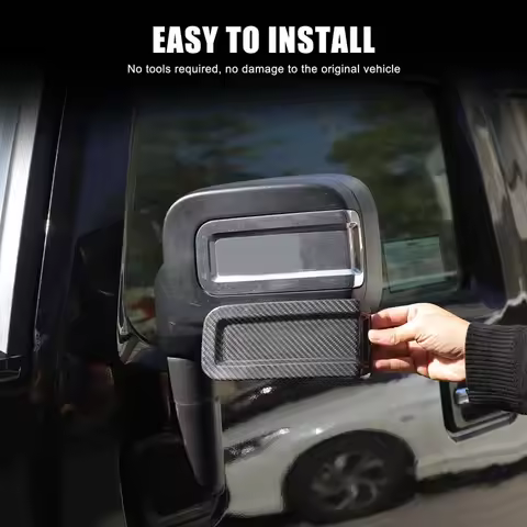 For Hummer H2 2003-2009 Real Carbon Fiber Car Side Door Rear View Mirror Grooved Anti-Rub Cover Trim