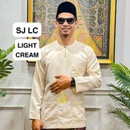 BAJU MELAYU JOHOR PLUS SIZE LIGHT CREAM (BAJU SAHAJA) BAJU MELAYU LEHER BULAT BAJU MELAYU TELUK BELA