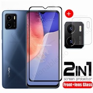 2 in 1 Screen Protector Tempered Glass Film For Vivo Y15s Y15A Y01 Y76 Y76s Y75 5G Y 15s Y 15A Y 01 