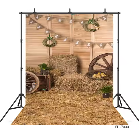 Hay Stack Autumn Barn Backdrop Photo Booth Fall Photography Background for Children Baby Shower Port