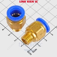 [2 Pieces]- PC12-M12-2 Pneumatic Pipe Connector 12mm External Thread 12mm Step Thread 2mm Linhkien I