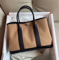 (Sold) Hermes Garden Party 30 黑拼0m奶茶